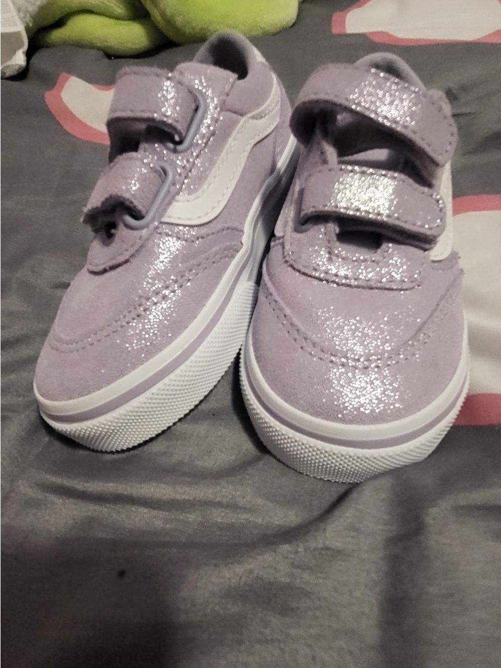 Vans Kids Glitter Velcro Sneakers - Lilac Purple